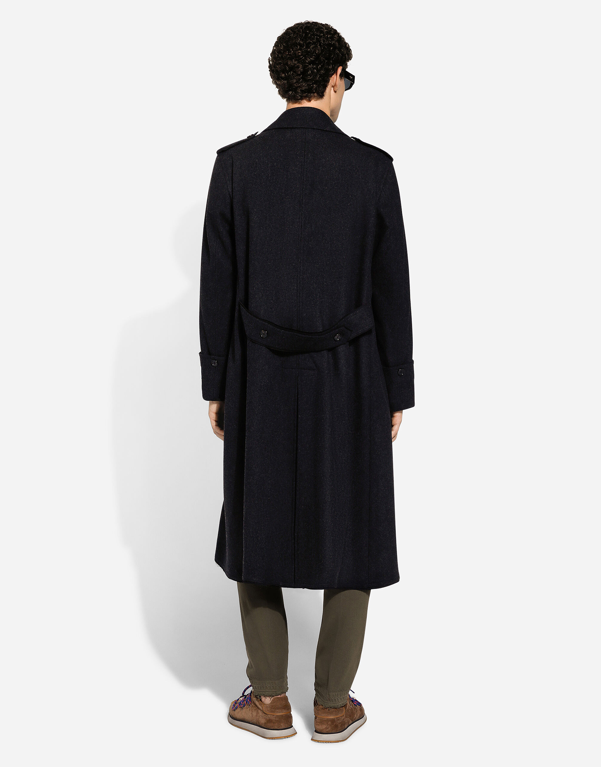 Double-breasted cashmere pea coat in Grey for Men | Dolce&Gabbana® US