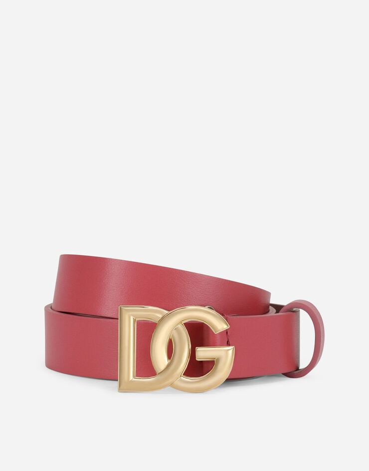 Dolce & Gabbana Calfskin belt with DG logo Fuchsia EE0062AW576