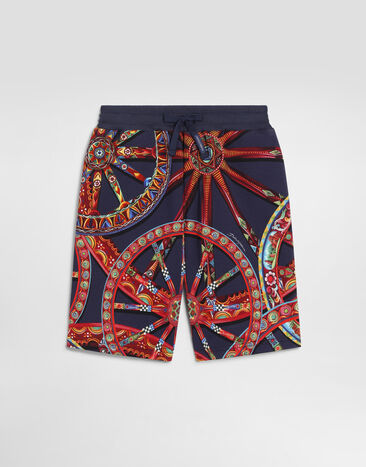 Dolce & Gabbana Carretto-print fleece bermuda shorts Multicolor L4JQU4HS7RF