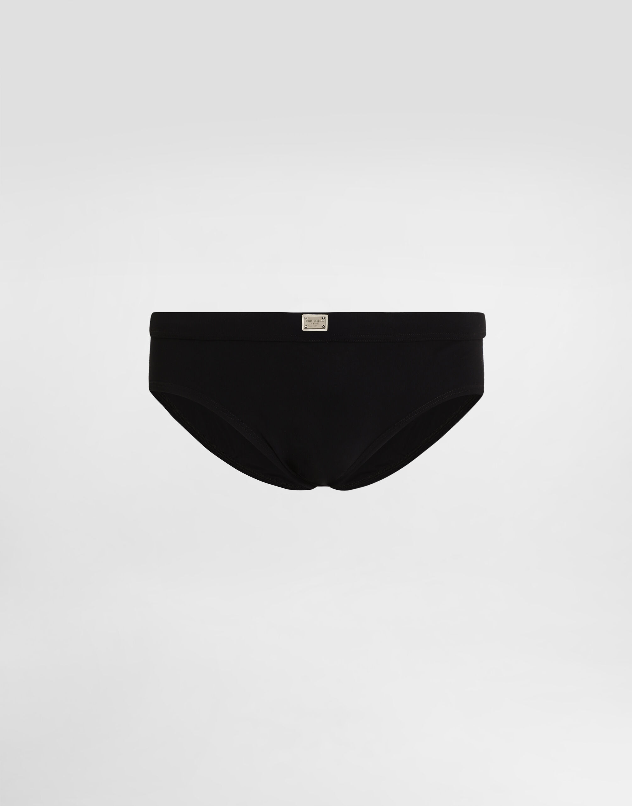 Swim briefs with high-cut leg and tag