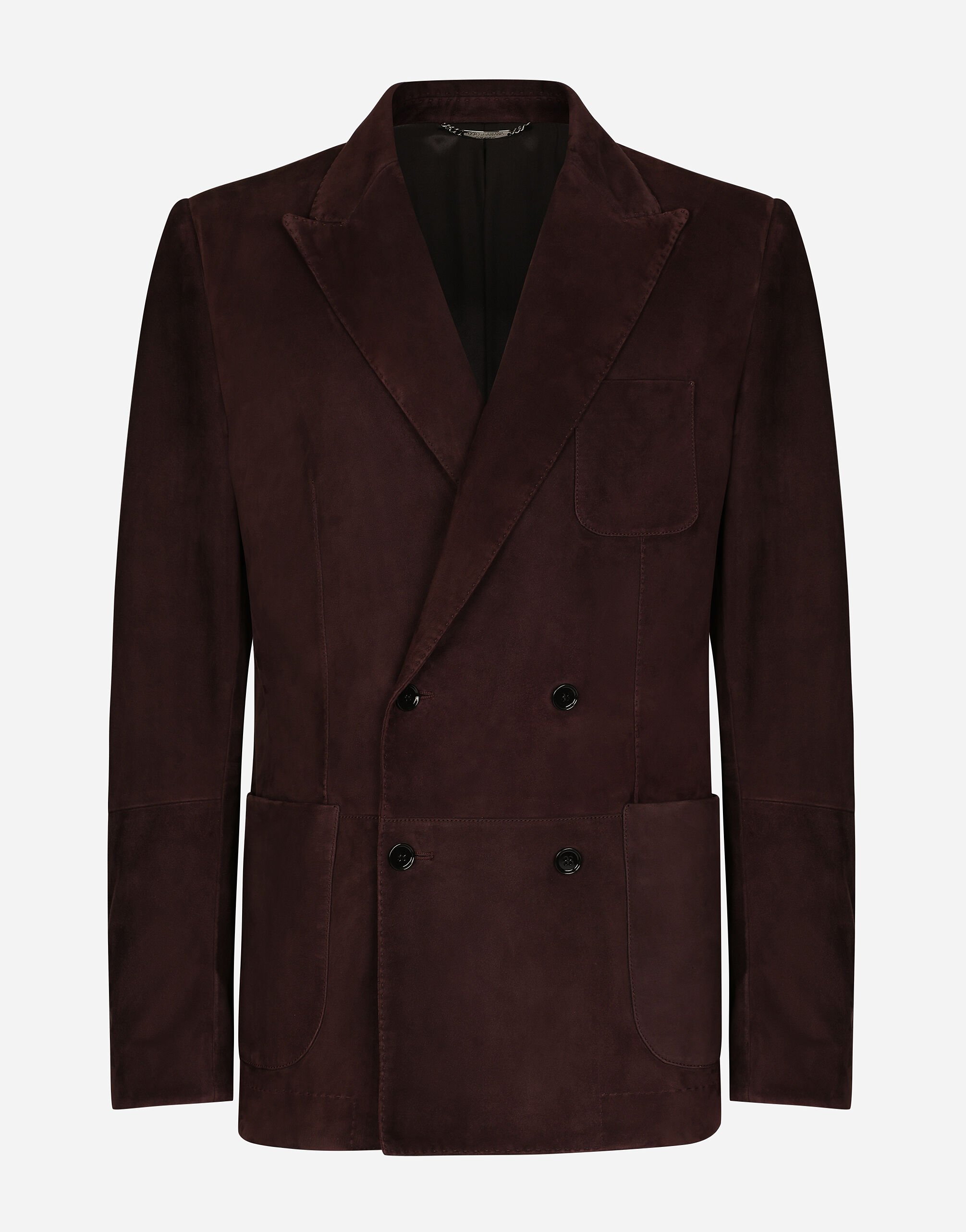 Dolce & Gabbana Double-breasted suede jacket Brown G2SJ0THUMG4
