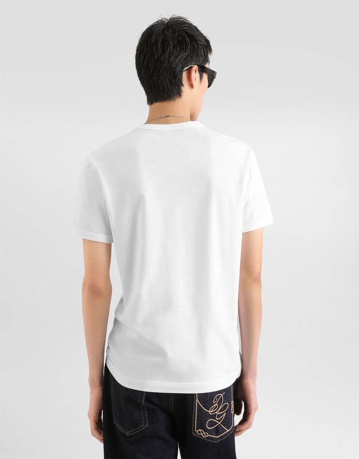Dolce & Gabbana Cotton t-shirt with patch White G8PV1ZG7Q1Y