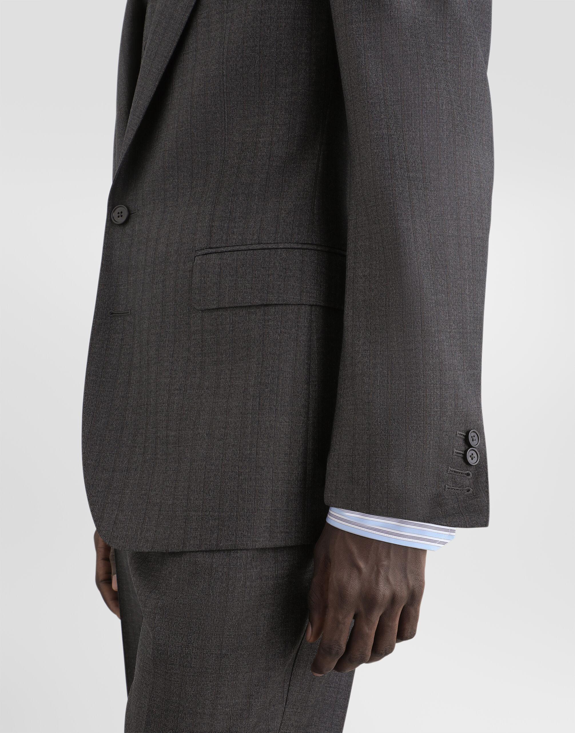 Sicilia light single-breasted pinstripe wool jacket - thumbnail 5