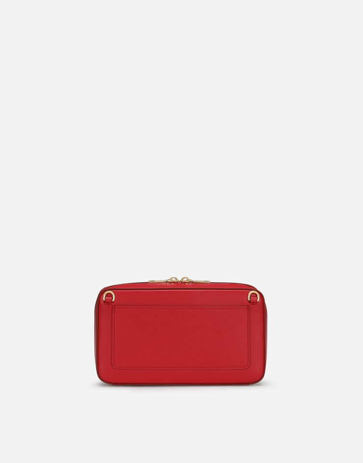 Dolce & Gabbana Bolso bandolera DG Logo Bag pequeño en piel de becerro Rojo BB7289AW576
