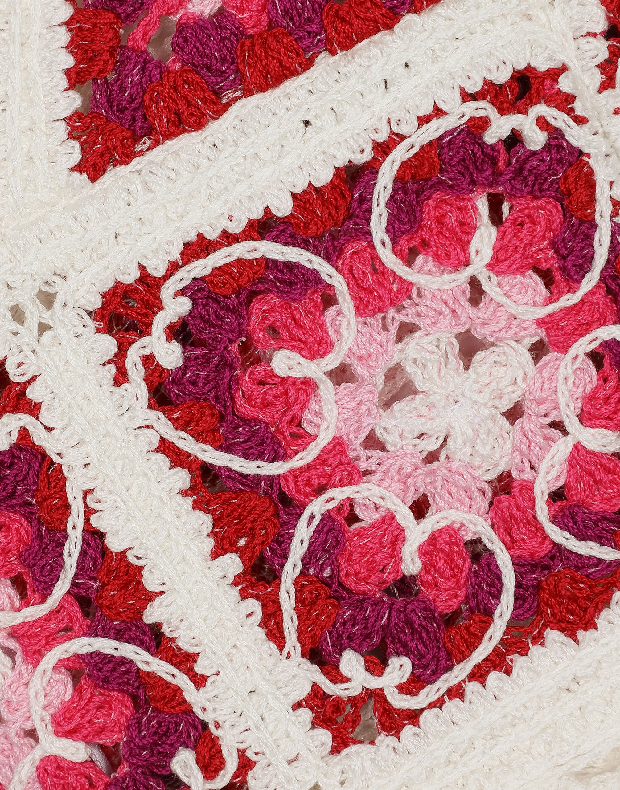 Brick stitched crochet bustier top with Majolica print in Multicolor for Women Dolce Gabbana