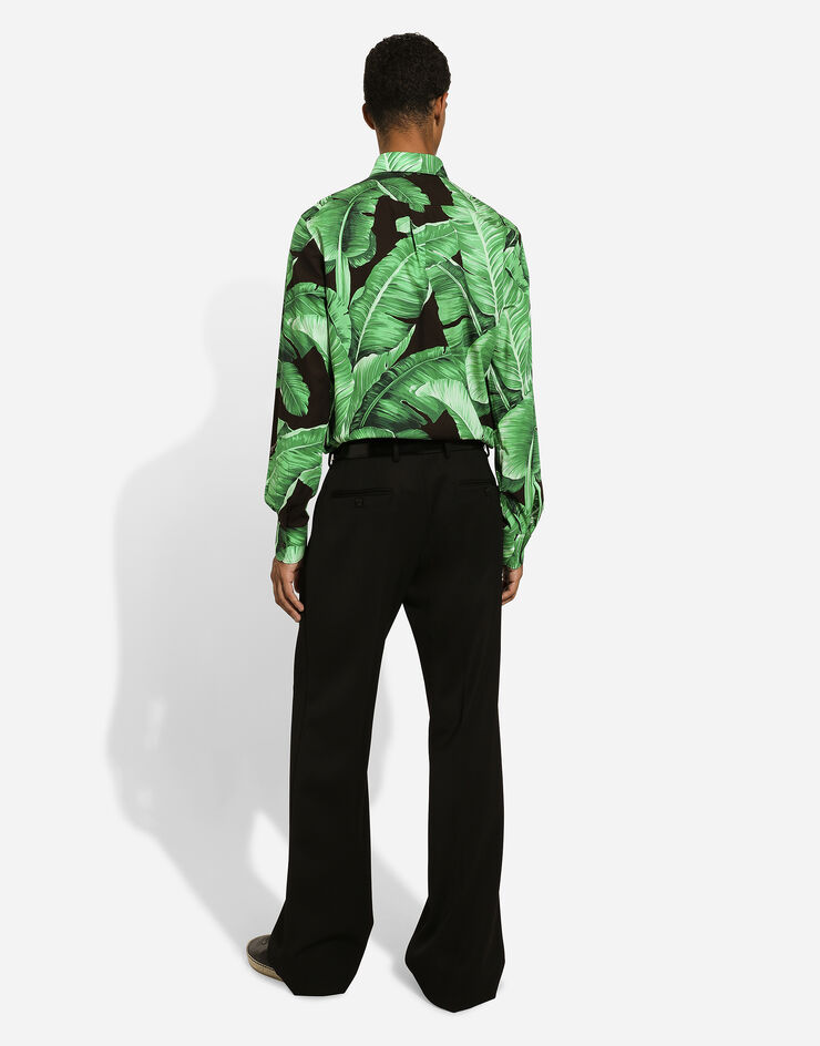 Dolce & Gabbana Martini-fit shirt in banana-tree-print cotton Print G5IX8THS5QQ
