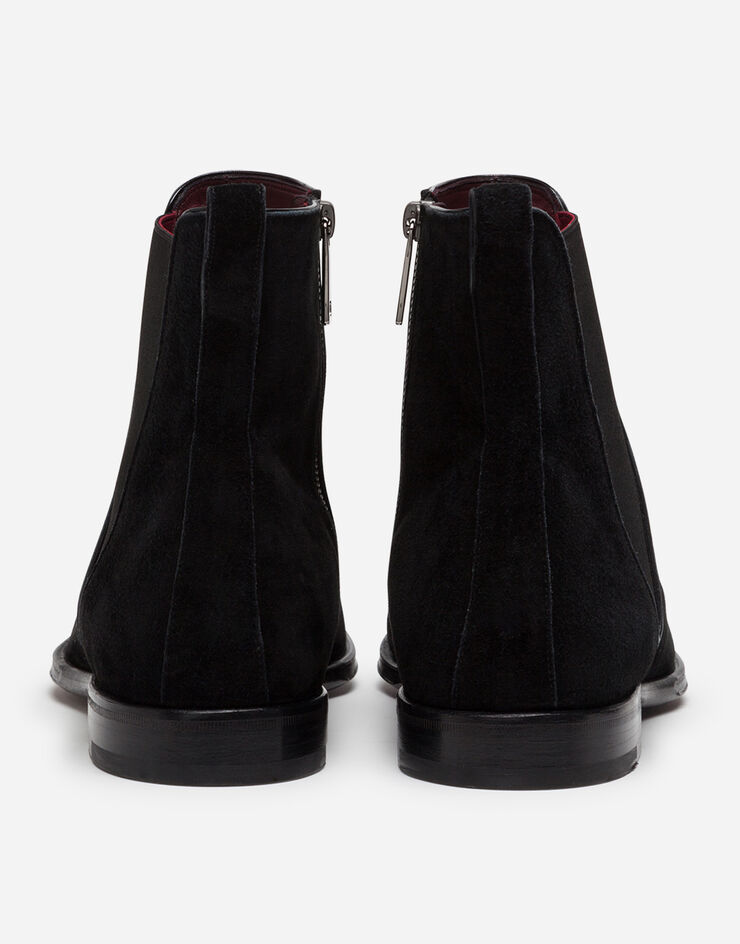 Dolce & Gabbana Velvet calfskin chelsea boots Black A60323AA415