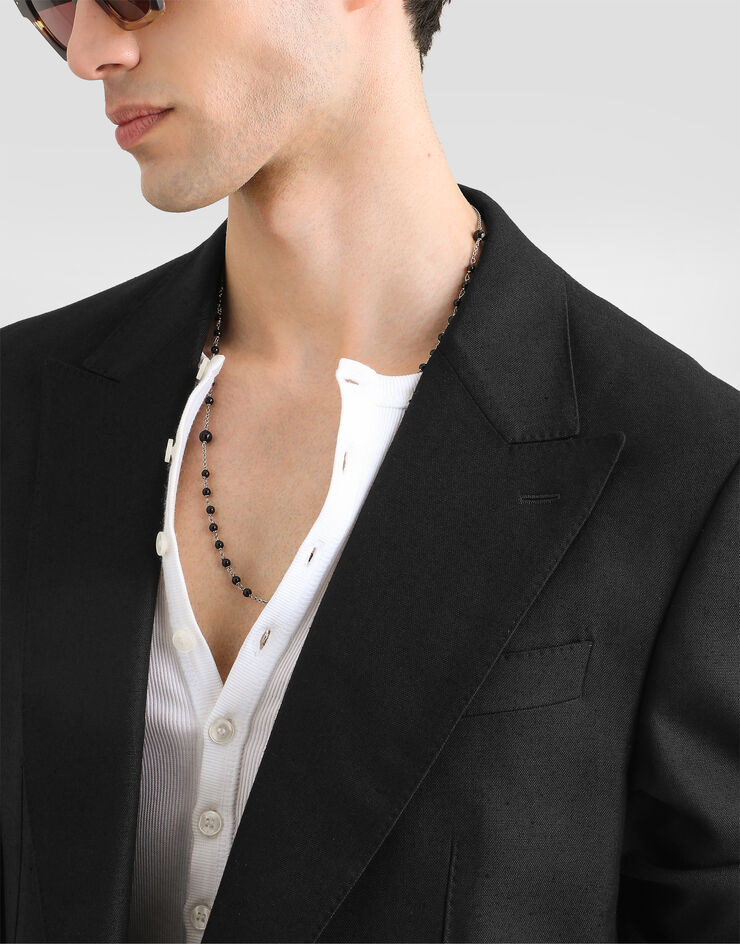 Dolce & Gabbana Sicilia light single-breasted viscose jacket Black G2QS6TFU8CQ