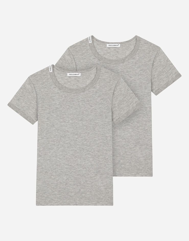 Dolce&Gabbana Short-sleeved jersey t-shirt two-pack Grey L4J703G7OCU