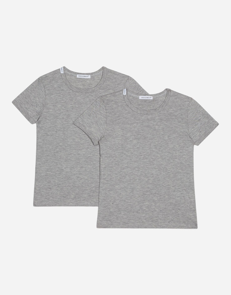 Dolce&Gabbana Short-sleeved jersey t-shirt two-pack Grey L4J703G7OCU