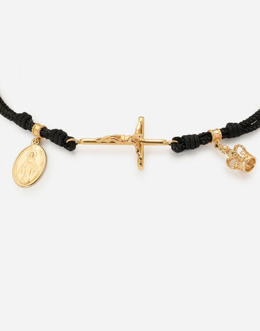Dolce & Gabbana Sicily woven bracelet adorned with 18-karat gold pendants Gold WBLS1GWYE01