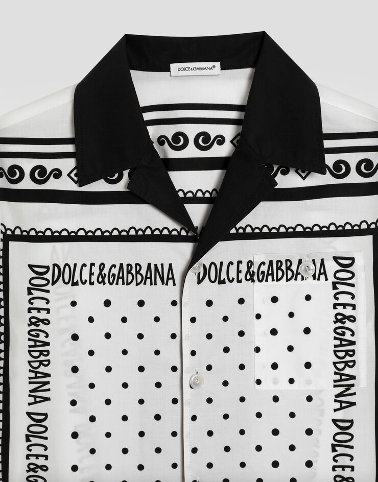 Dolce & Gabbana Hemd aus Popeline mit Bandana-Print Drucken L44S10FI5KQ