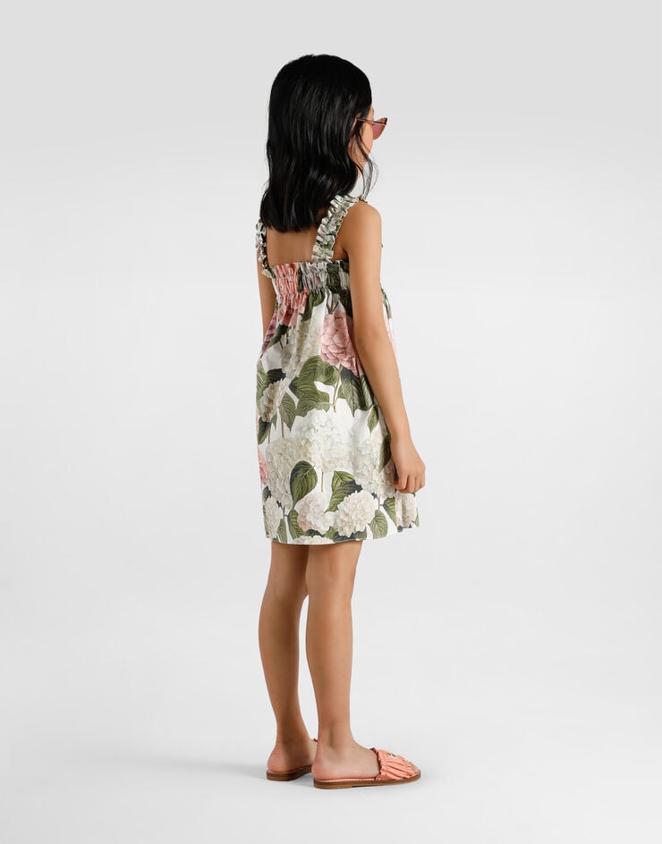 Dolce & Gabbana Hydrangea-print poplin dress Multicolor L54DN9HS5T6
