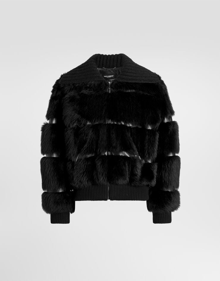 Dolce & Gabbana Fur bomber jacket Dolce & Gabbana Fur bomber jacket Black G9CMRLHUPDA
