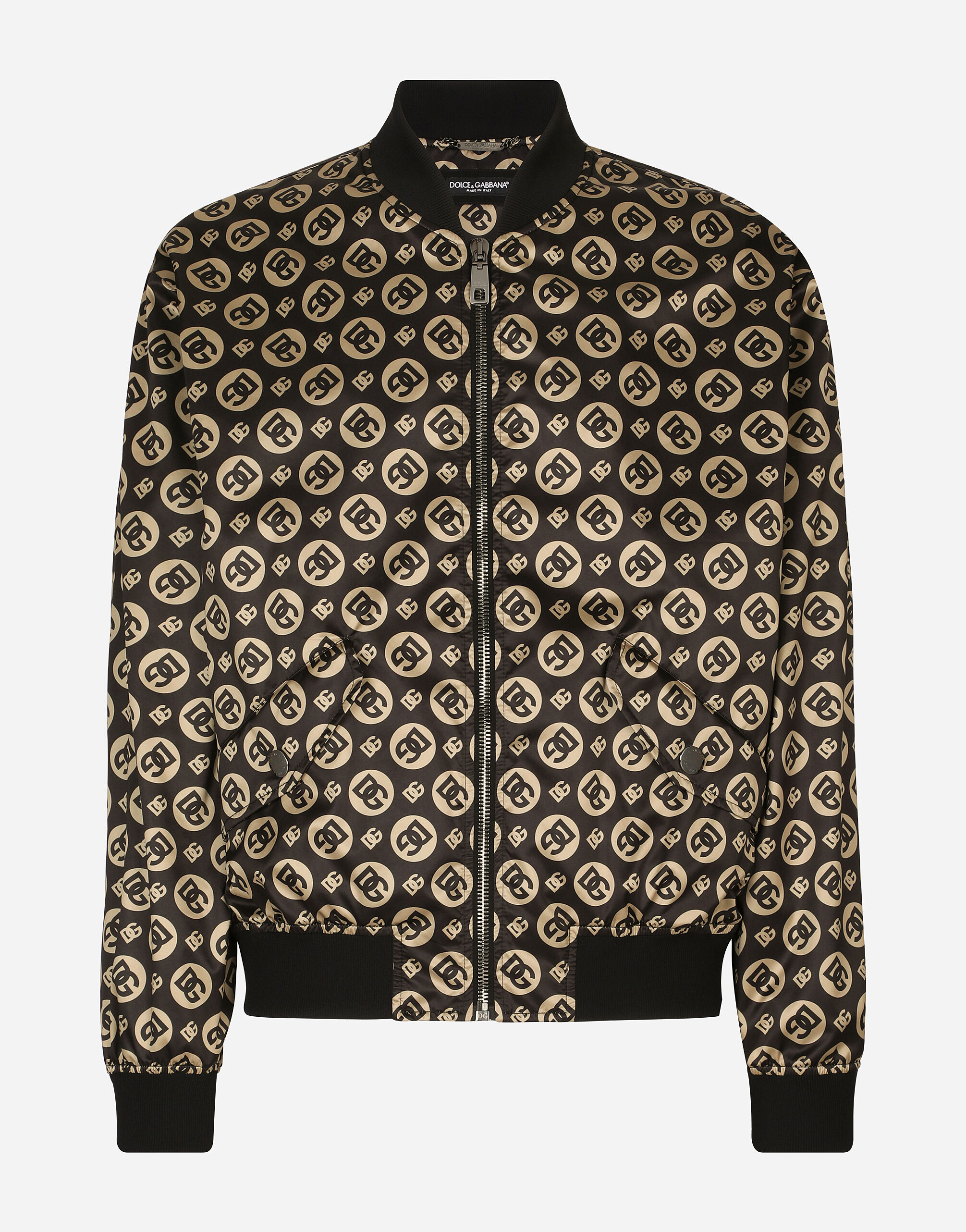 Dolce & Gabbana Nylon jacket with all-over DG logo print Blue G9ASWTHUMTI