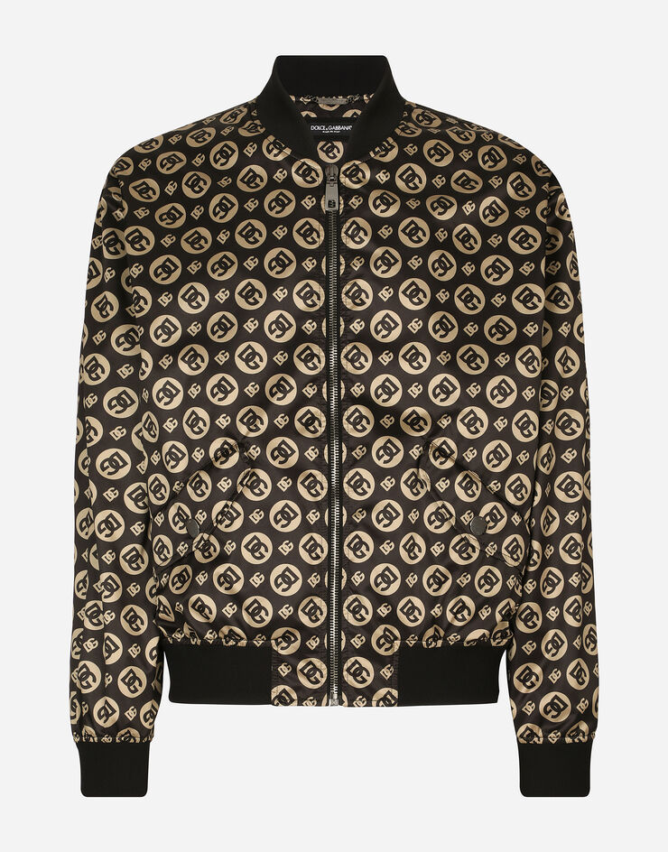 Nylon jacket with all-over DG logo print in Black for | Dolce&Gabbana® US