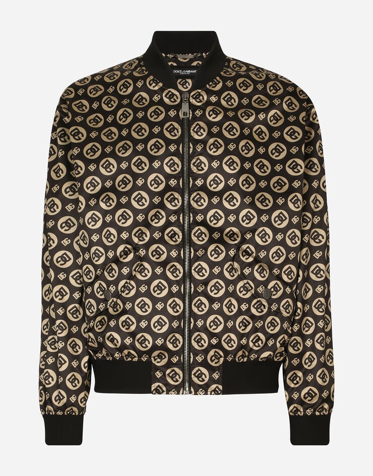 Dolce&Gabbana Nylon jacket with all-over DG logo print Black G9AJYTISMEY