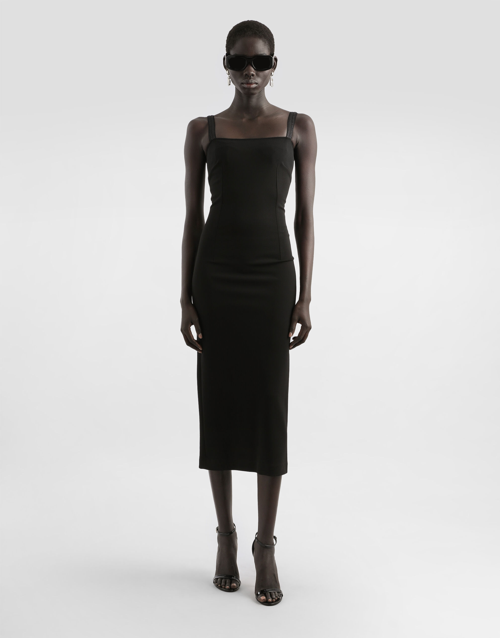 Jersey Milano rib sheath dress in Black for Women | Dolce&Gabbana® US