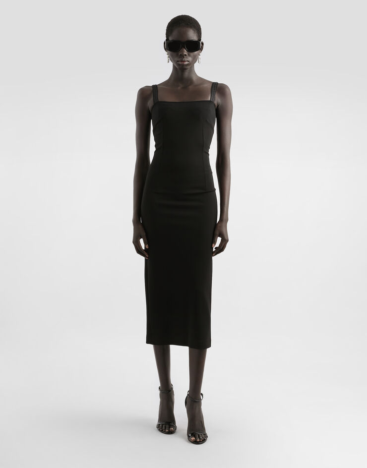 Dolce & Gabbana Jersey Milano rib sheath dress Black F6ARTTFUGN7