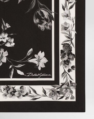 Dolce & Gabbana Foulard 70 x 70 en soie à imprimé bouquet de fleurs Multicolor GQ348EG0TJC