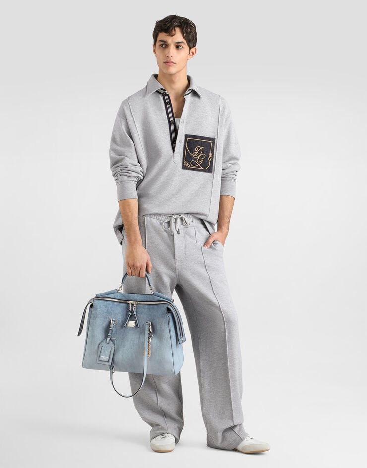 Dolce & Gabbana Melange cotton sweatshirt Grey G9CEIZHU7W4