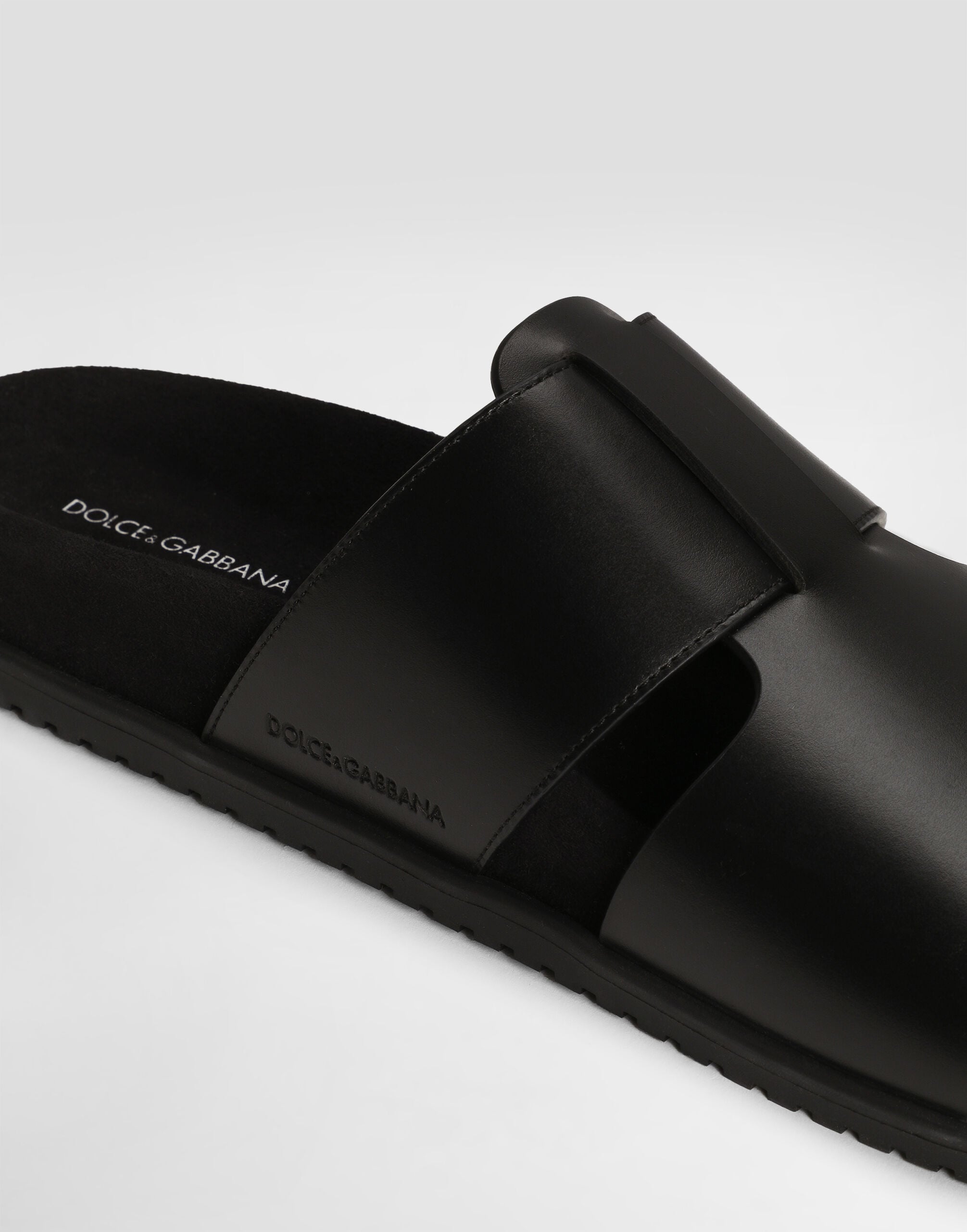 DG casual calfskin sandals in Black for Men | Dolce&Gabbana®