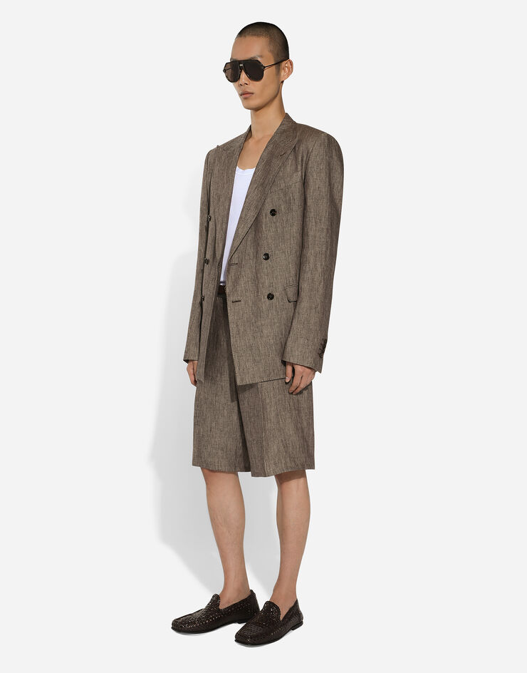 Dolce & Gabbana Chaqueta Taormina de lino con botonadura doble Multicolor G2NW1TFU4L0