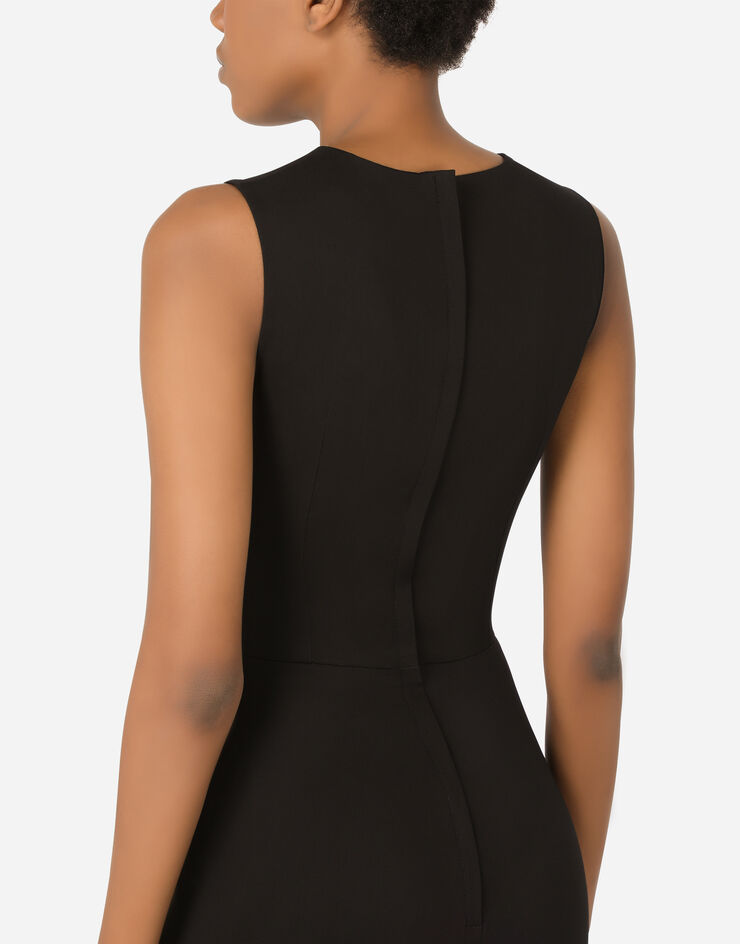 Dolce & Gabbana Cady calf-length dress with knot detail Nero F6R1ITFURC8