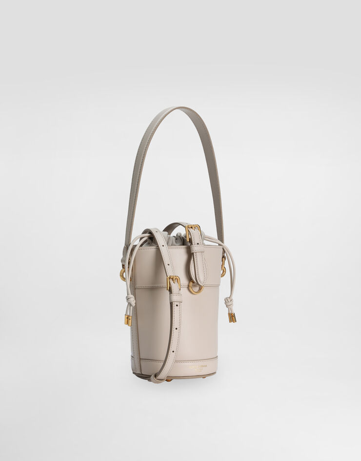 Dolce & Gabbana Bucket Bag Capri aus Canvas und Kalbsleder Beige BB7816AI451
