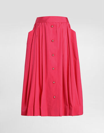 Dolce & Gabbana Cotton calf-length circle skirt Fuchsia F4CFETFU61A