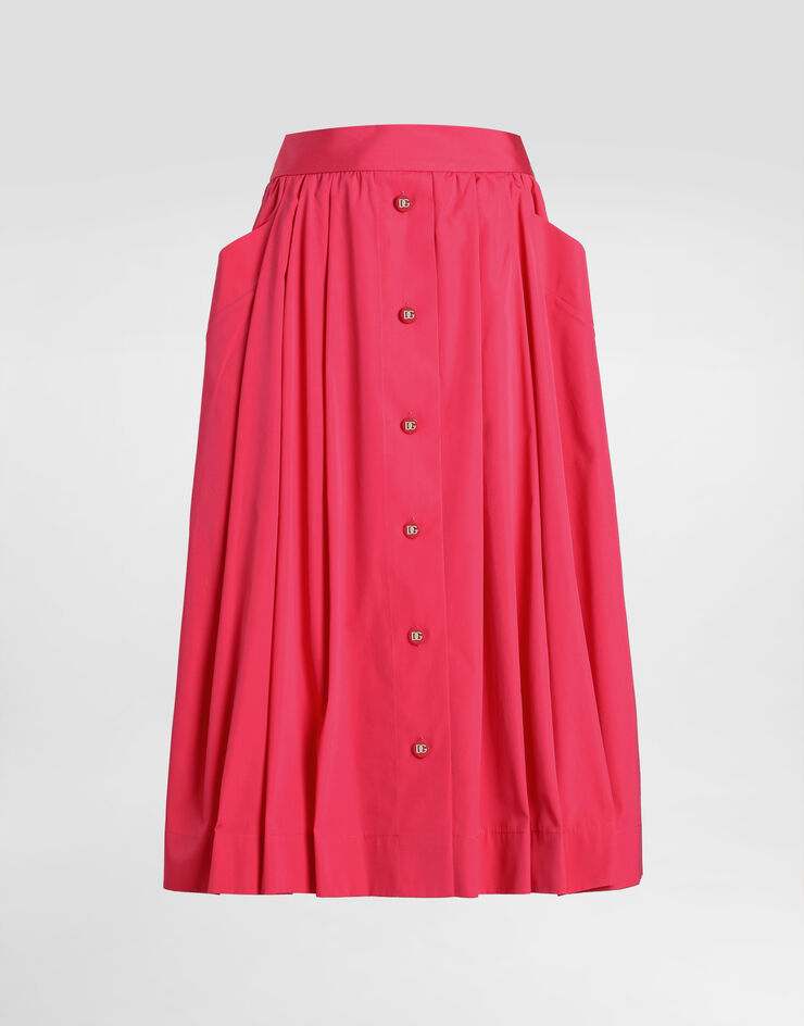 Dolce & Gabbana Cotton calf-length circle skirt Fuchsia F4CFETFU61A
