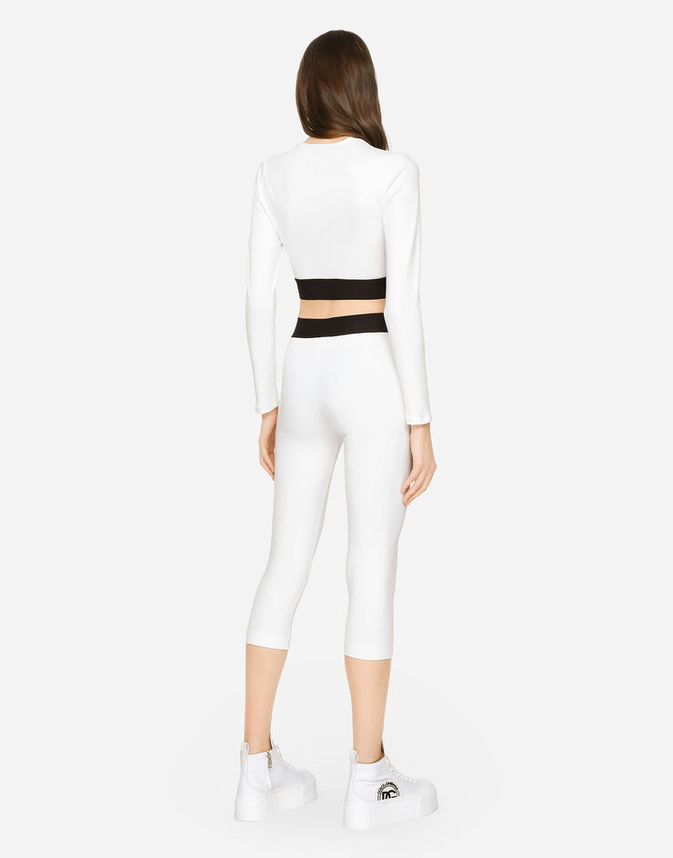 Dolce & Gabbana Jersey leggings with branded elastic White FTB5STFUGFJ