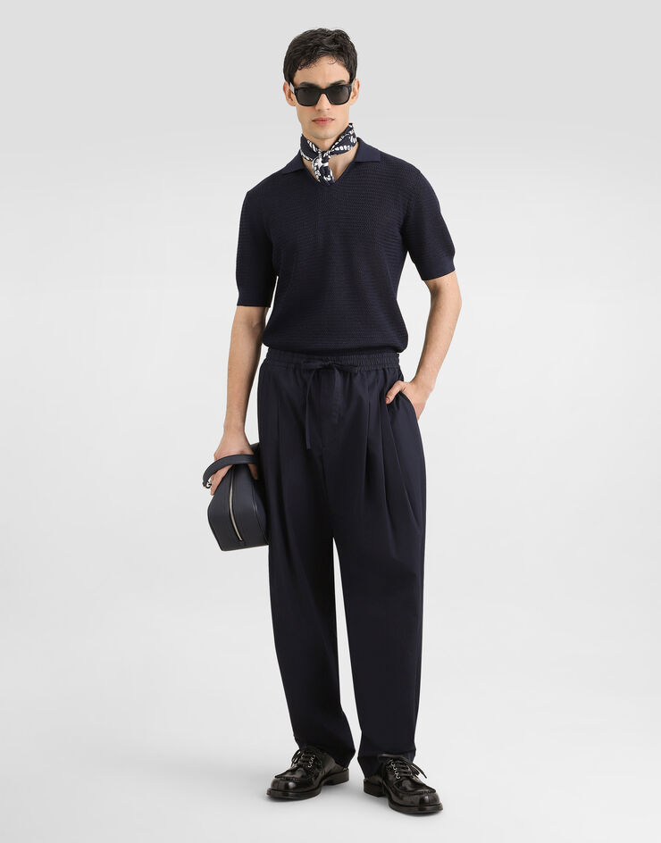 Dolce & Gabbana Cotton poplin jogging trousers Dolce & Gabbana Cotton poplin jogging trousers Blue GP153TGK521