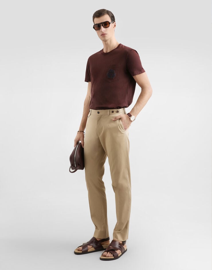 Dolce & Gabbana Cotton t-shirt with embroidery Multicolor G8RA2ZG7PZE