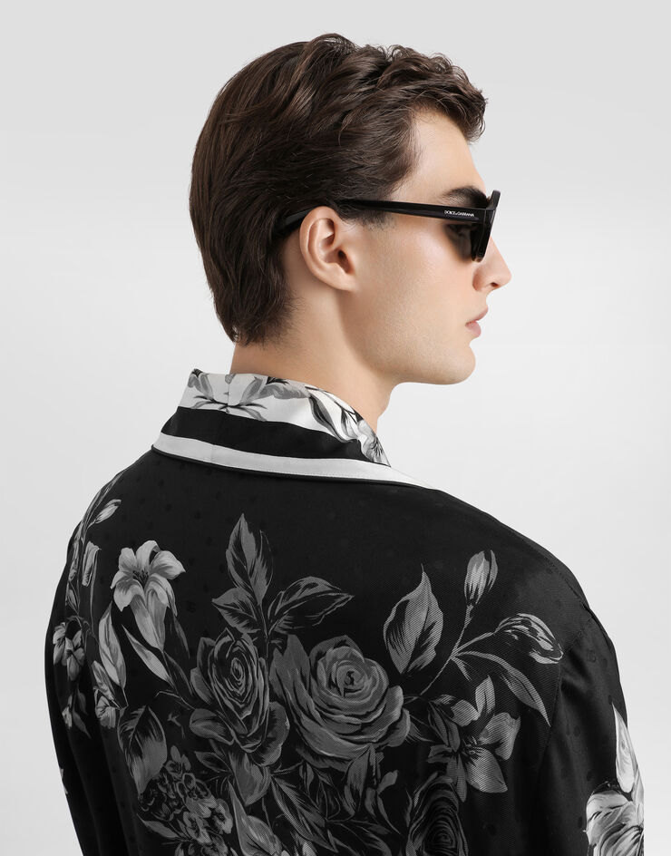Dolce & Gabbana Flower bouquet-print jacquard twill robe Dolce & Gabbana Flower bouquet-print jacquard twill robe Multicolor G031TTHI12H