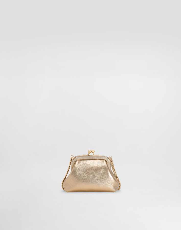 Dolce & Gabbana Sac en cuir de veau lamé Dolce & Gabbana Sac en cuir de veau lamé Gold EB0007AY812