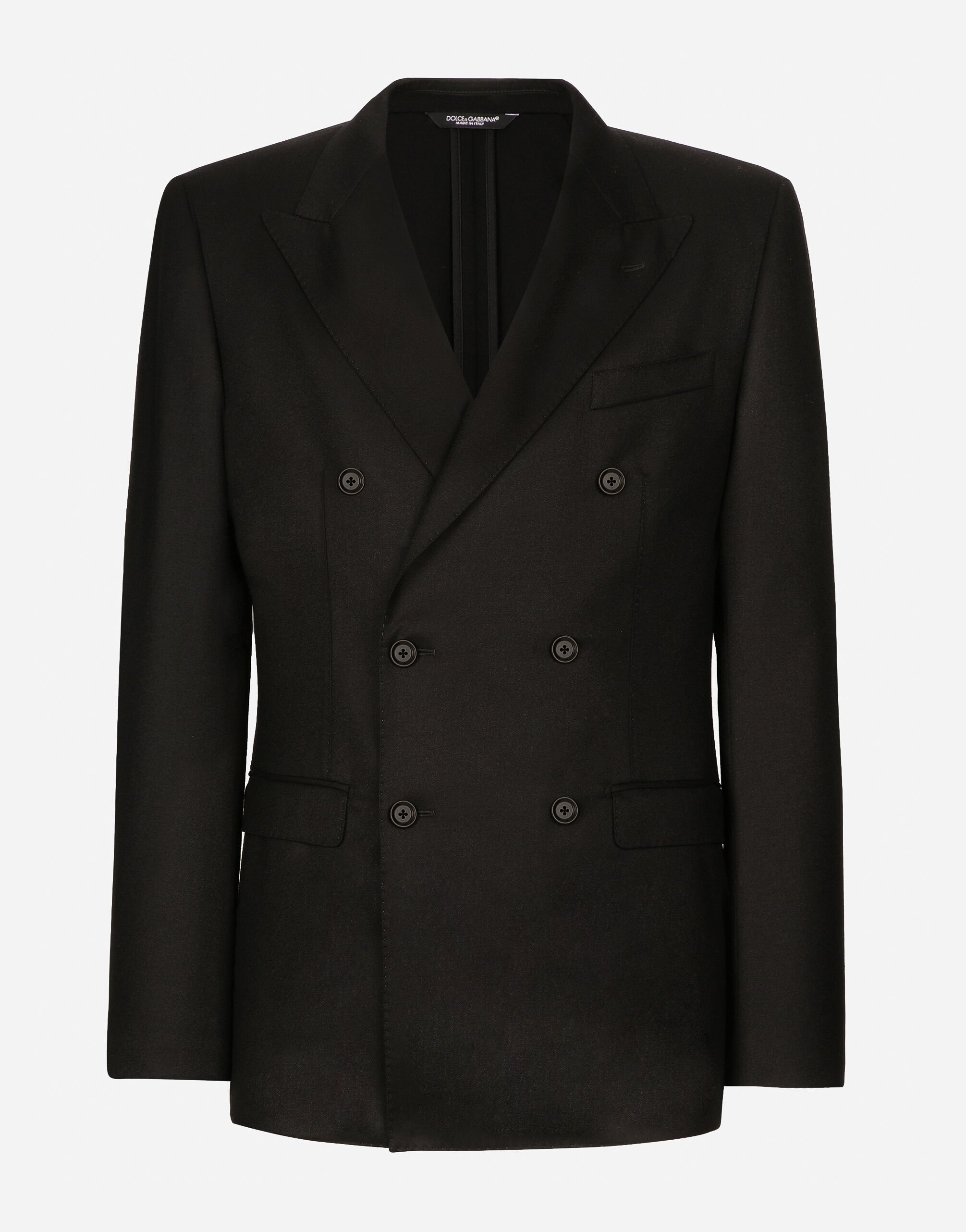 Dolce & Gabbana Zweireihige Jacke Fit Taormina aus Wolle Grau G2NW1TFU4LB