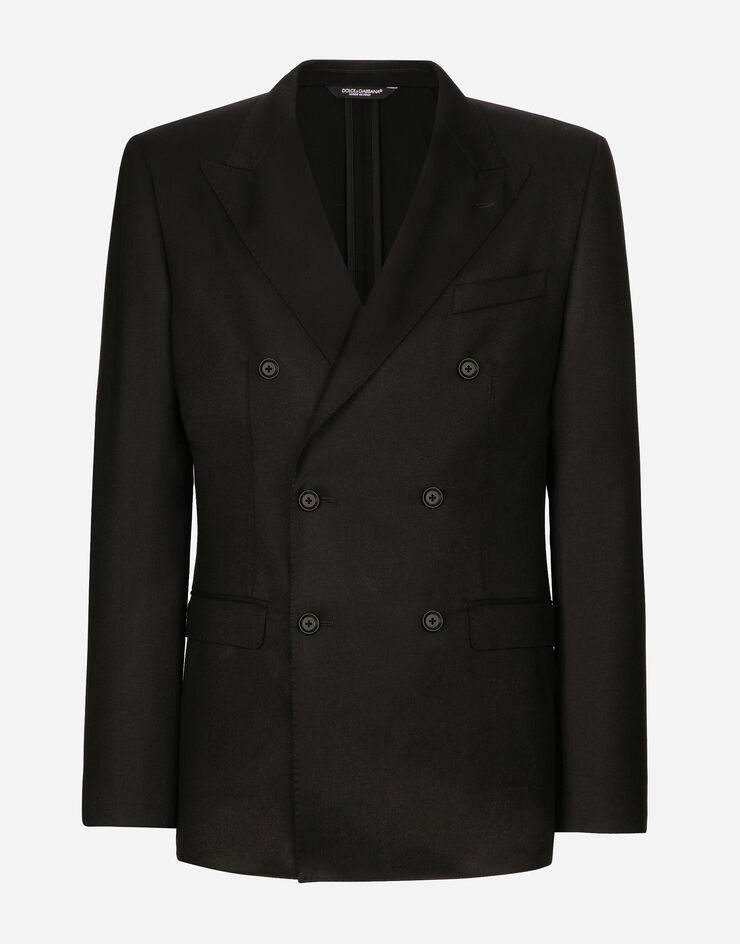 Dolce & Gabbana Zweireihige Jacke Fit Taormina aus Wolle Schwarz G2TL3TFU21Q