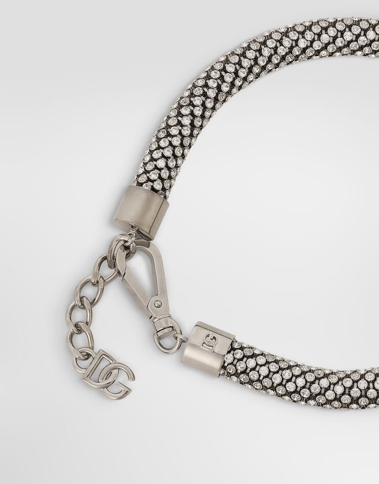 Dolce&Gabbana Tubular choker with rhinestones Dolce&Gabbana Tubular choker with rhinestones Silver WNP8S1W1111
