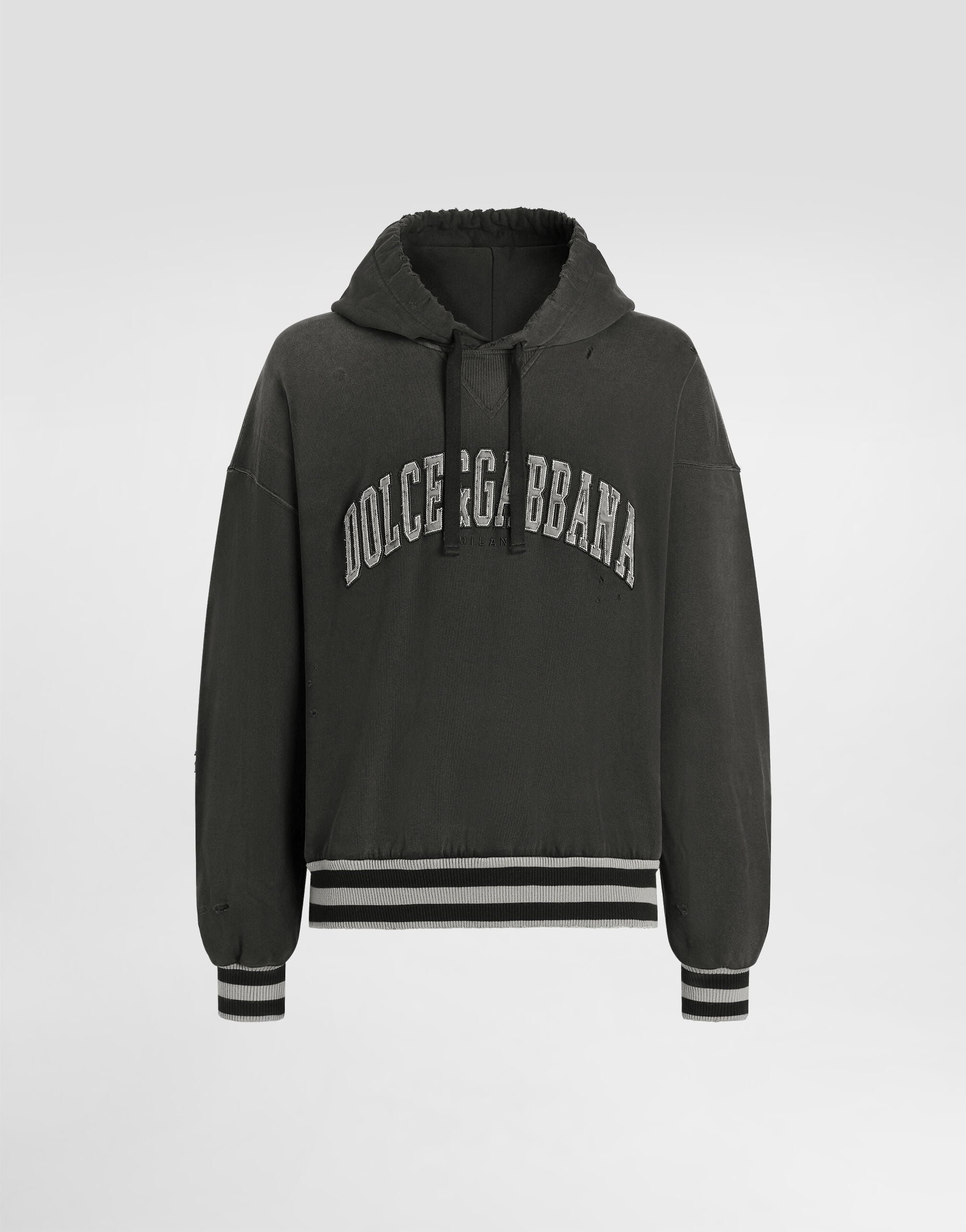 DOLCE&GABBANA トレーナー　ハーフジップ　フリース　ブラック　ロゴ Blackのメンズ スウェットシャツ ジャージー ロゴプレート