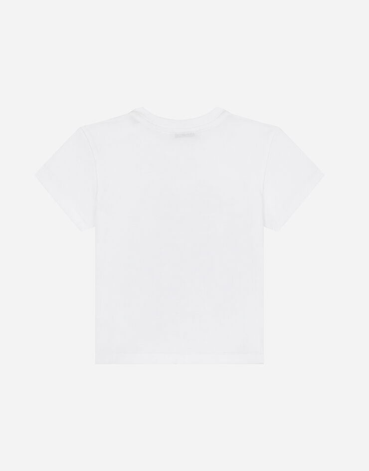 Dolce & Gabbana T-shirt in jersey stampa mix di fiori Bianco L2JTITG7M1Y