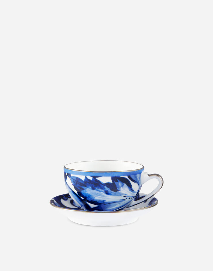 Dolce & Gabbana Taza de té con platillo de porcelana Multicolor TC0102TCA41