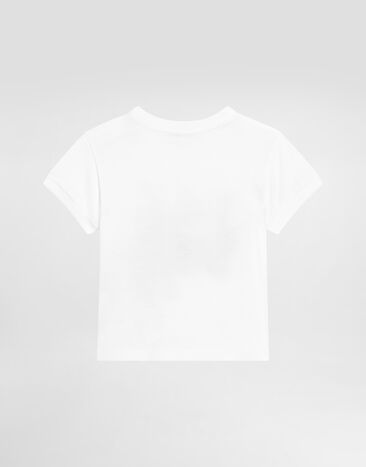 Dolce & Gabbana Flower-print short-sleeved jersey t-shirt White L2JTJTG7PHR