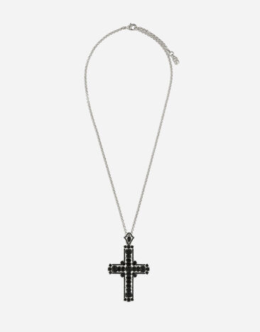 Dolce & Gabbana KIM DOLCE&GABBANA Necklace with rhinestone crystal cross Black VG6187VN187
