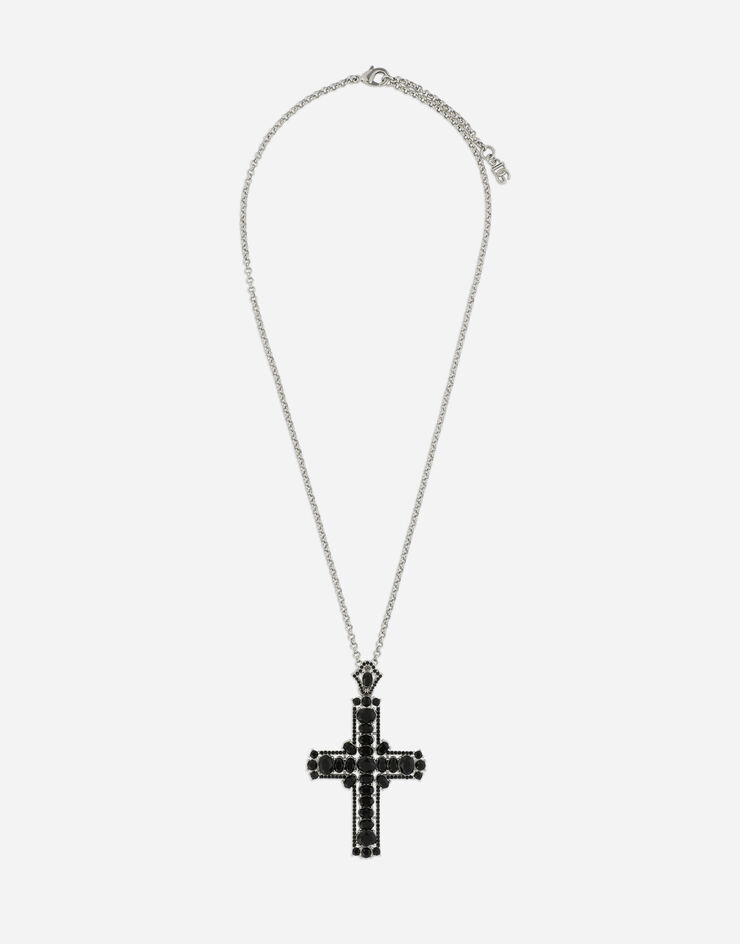 Dolce & Gabbana KIM DOLCE&GABBANA Necklace with rhinestone crystal cross Black WNP4C5W1111