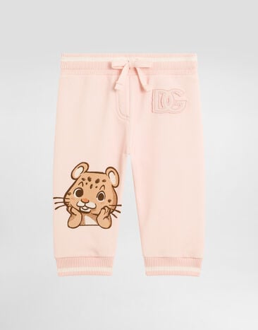 Dolce & Gabbana Fleece trousers with leopard print Multicolor L2JPC9II7IR