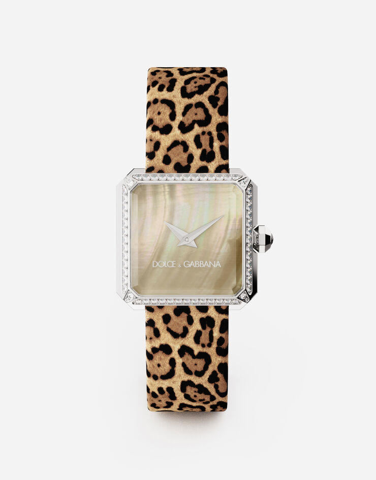 Dolce & Gabbana Reloj de acero y diamantes Estampado De Leopardo WWJC2SXCMDT