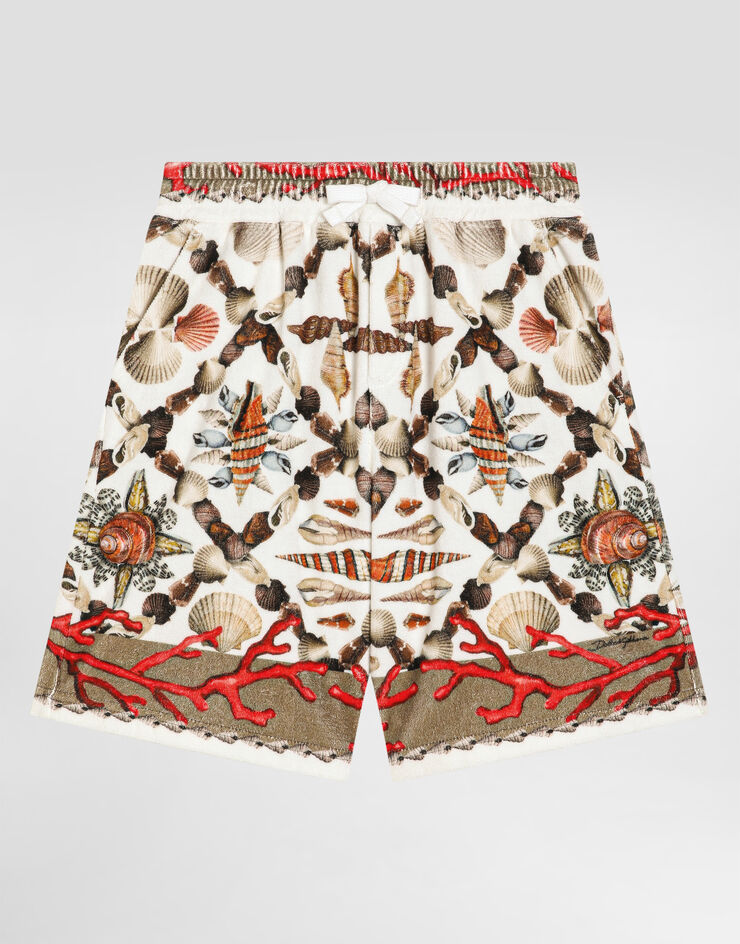 Dolce & Gabbana Shell-print cotton terry bermuda shorts Multicolor L4JQW4II7HV