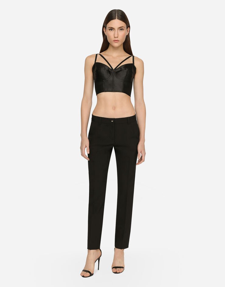 Dolce&Gabbana Pantalón en paño de lana Noir FT0CXTFUBGB
