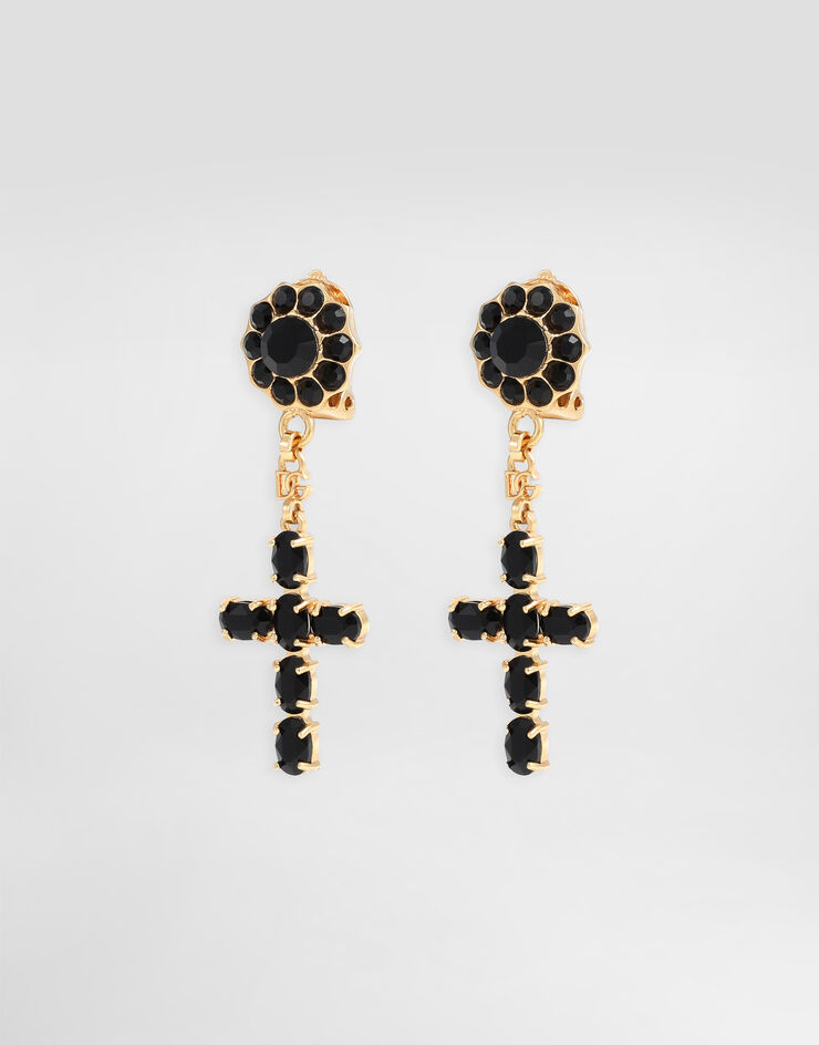 Dolce & Gabbana Drop earrings with crosses Dolce & Gabbana Drop earrings with crosses Black WEQ4S3W1111